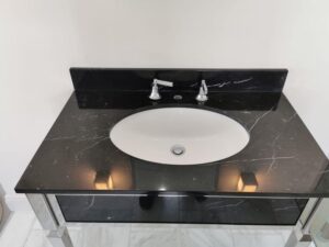 Restoration to Marble Vanity Top - After